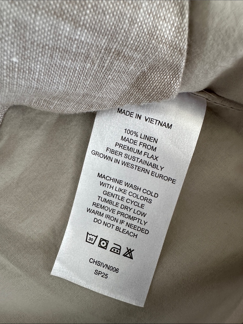 Quince 100% European Linen Vest Size S, Color Beige (Flax) - Picture 4 of 6